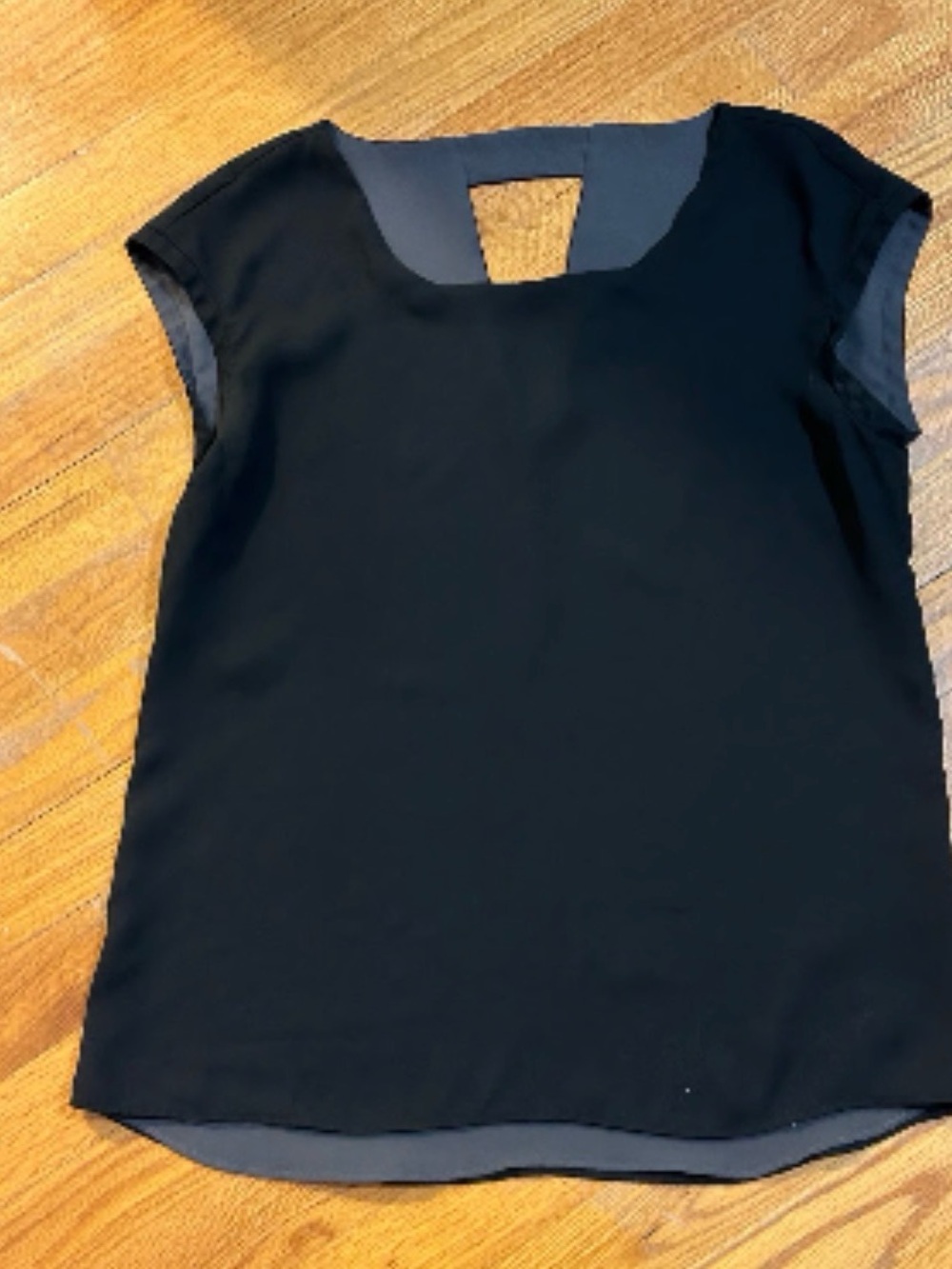 Express Reversible Black or Grey Cap-Sleeve Tank with Back Keyhole